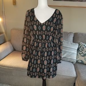 Forever21 contemporary navy blue with Aztec pattern mini dress. Sz. M